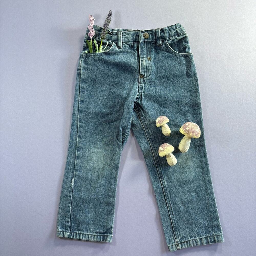 French Toast Jeans Toddler Girls Blue Adjustable Waist Denim Cuffed Pants 4T